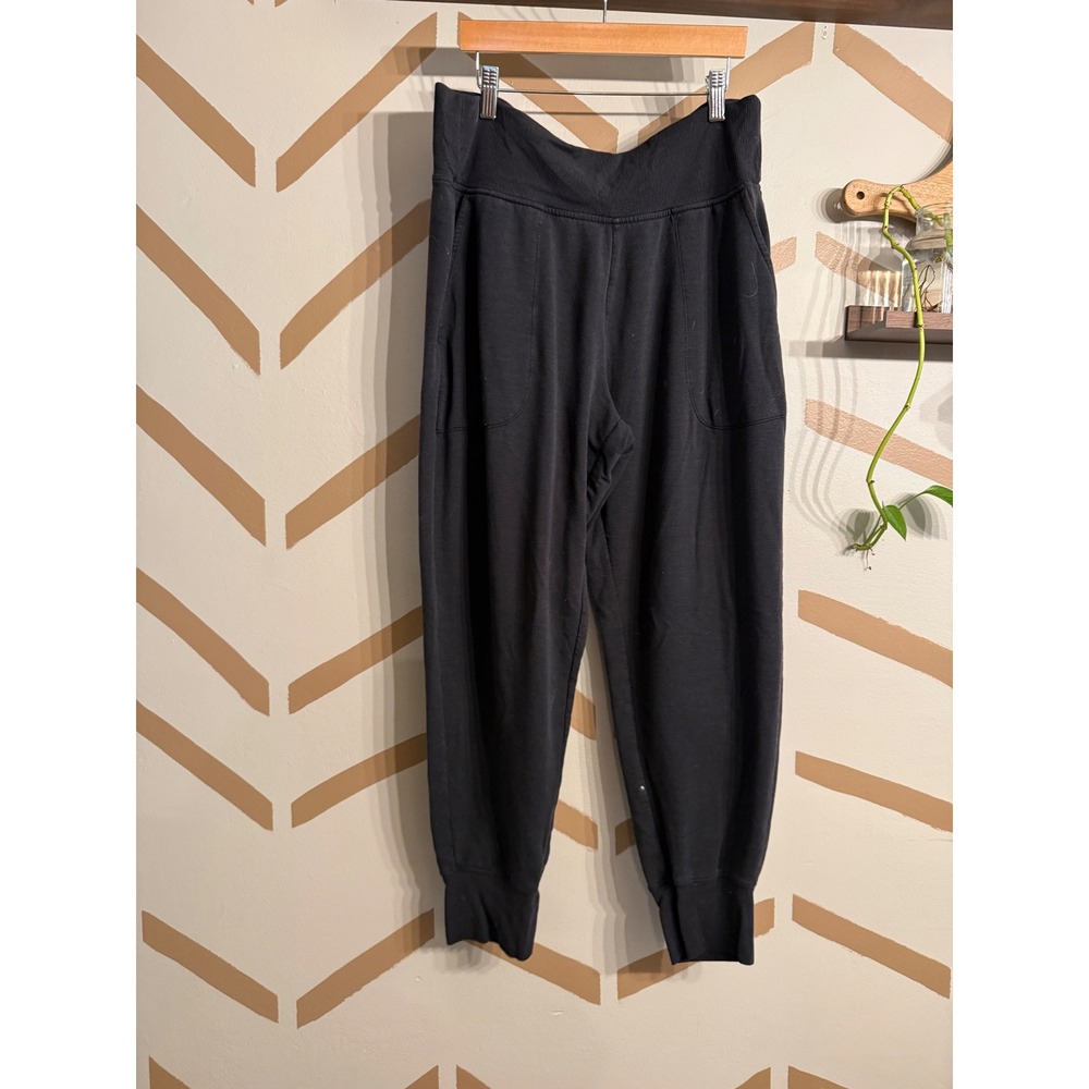 Athleta Joggers Women Size L Black High Rise Tencel Blend Tapered Sweatpants